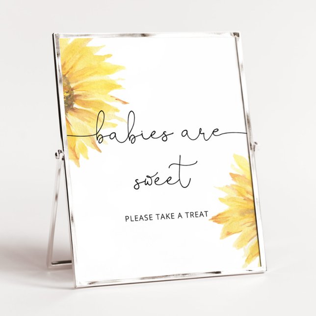 Watercolor sunflower Babies are sweet Poster (Creator Uploaded)