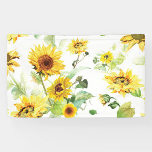Watercolor Sunflower Banner