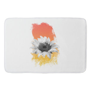 Watercolor Sunflower  Bath Mat