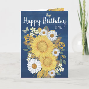 Watercolor Sunflower Birthday Card