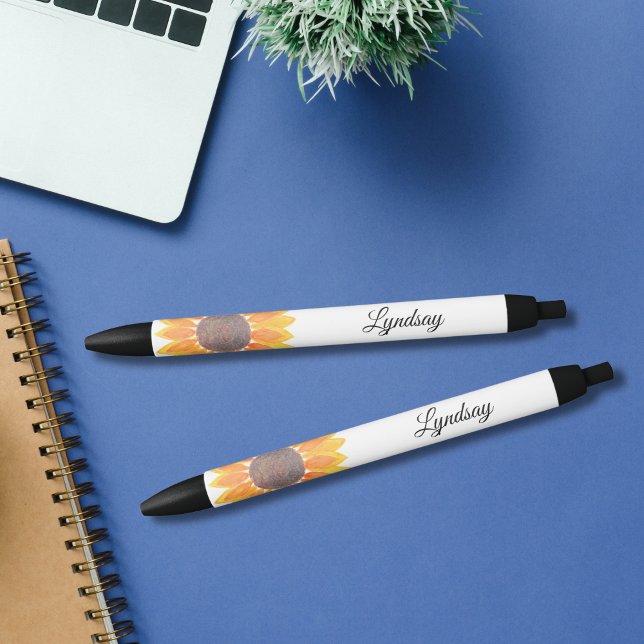 Watercolor Sunflower Black Ink Pen (Creator Uploaded)