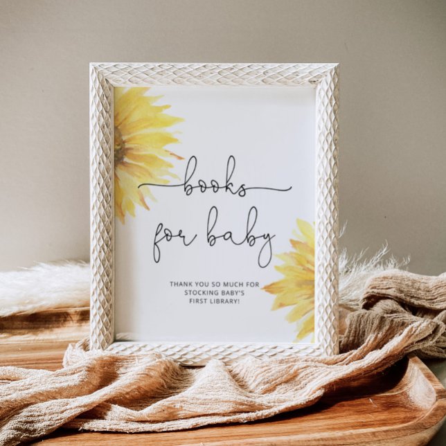 Watercolor sunflower books for baby sign (Creator Uploaded)