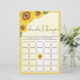 Watercolor sunflower bridal shower game