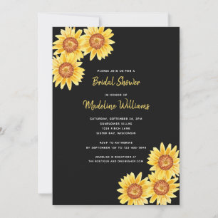 Watercolor Sunflower Bridal Shower Invitation
