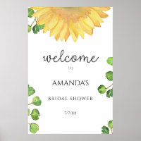 Watercolor Sunflower bridal shower