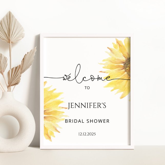 Watercolor Sunflower bridal shower welcome sign (Creator Uploaded)