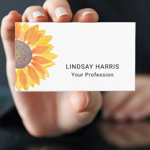 Watercolor Sunflower Business Card