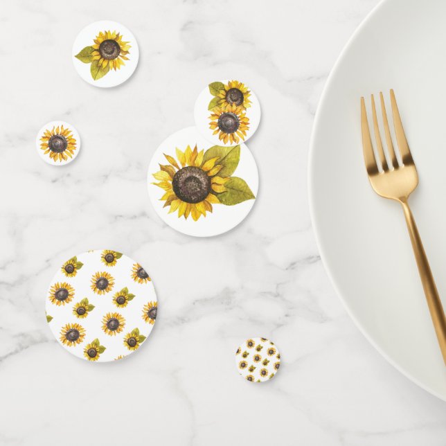 Watercolor Sunflower Confetti (Group)