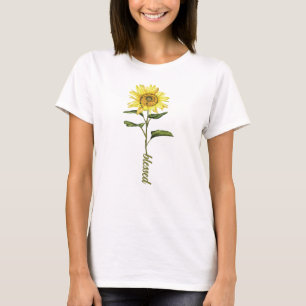 Watercolor Sunflower Customizable T-Shirt