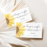 Watercolor sunflower diaper raffle ticket enclosure card<br><div class="desc">Watercolor sunflower baby shower diaper raffle tickets. 
Matching items available.</div>
