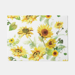 Watercolor Sunflower Doormat