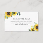 Watercolor Sunflower Enclosure Card<br><div class="desc">Use this space to custom create any insert card for your invitation such as a gift registry,  wishing well,  honeymoon fund,  books for baby,  display shower,  etc. Featuring watercolor sunflowers and greenery.</div>