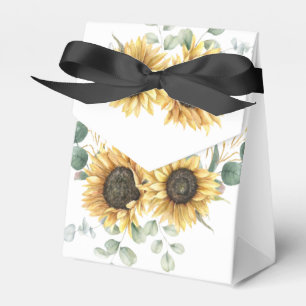 Watercolor Sunflower Eucalyptus Bridal Shower Favour Box