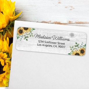 Watercolor Sunflower Eucalyptus Return Address