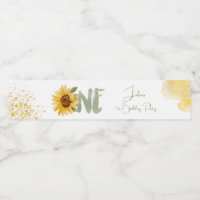 Watercolor sunflower first Birthday