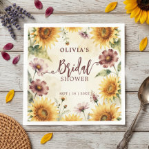 Watercolor Sunflower Floral Fall Bridal Shower