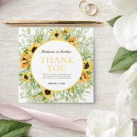 Watercolor Sunflower Floral Wedding Seed Favour