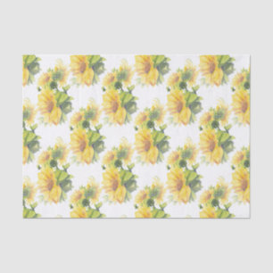 Watercolor Sunflower Flower Design Floral Pattern Tissue Paper