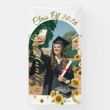 Watercolor Sunflower Graduation Cap Class of 2026
