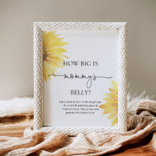 Watercolor sunflower how big is mummy's belly game poster