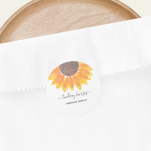 Watercolor Sunflower Jewellery Designer Classic Round Sticker