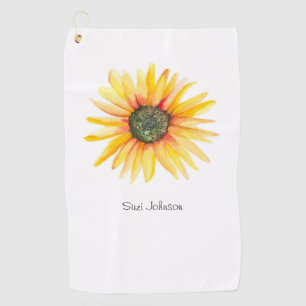 Watercolor Sunflower Ladies Golf Towel