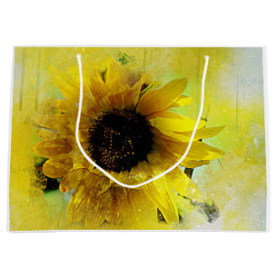 Watercolor Sunflower Large Gift Bag