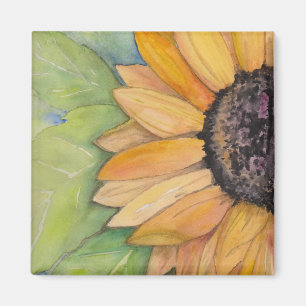 Watercolor Sunflower Magnet