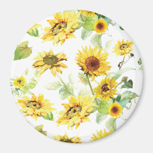 Watercolor Sunflower Magnet