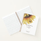 Watercolor Sunflower Monogram To-Do List Journal