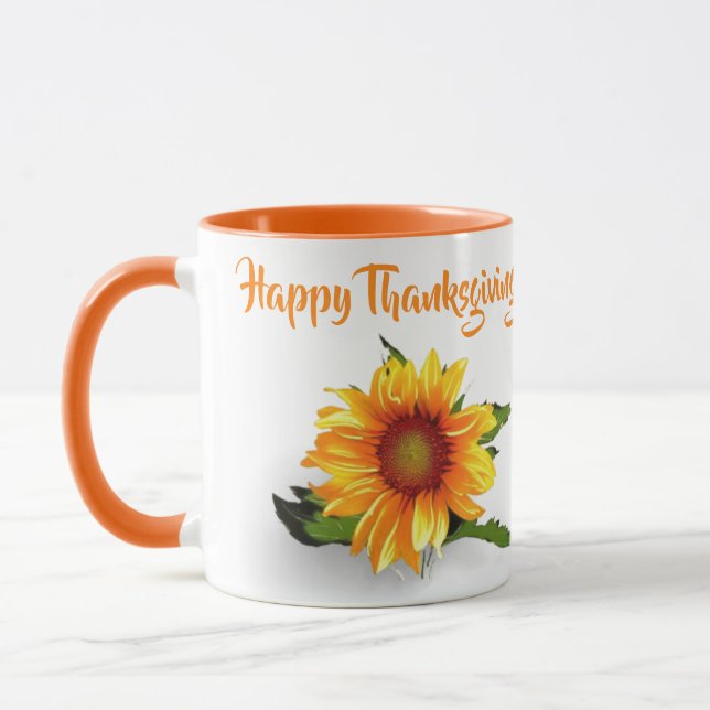 Watercolor sunflower  mug (Left)