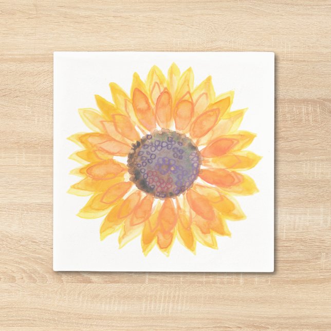 Watercolor Sunflower  Napkin (Creator Uploaded)