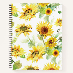 Watercolor Sunflower Notebook