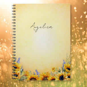 Watercolor Sunflower Notebook