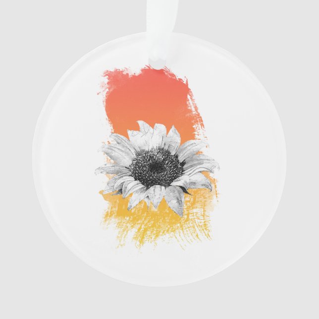 Watercolor Sunflower  Ornament (Front)