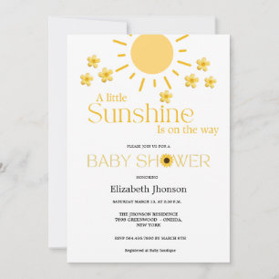Watercolor sunflower our little baby shower announcement