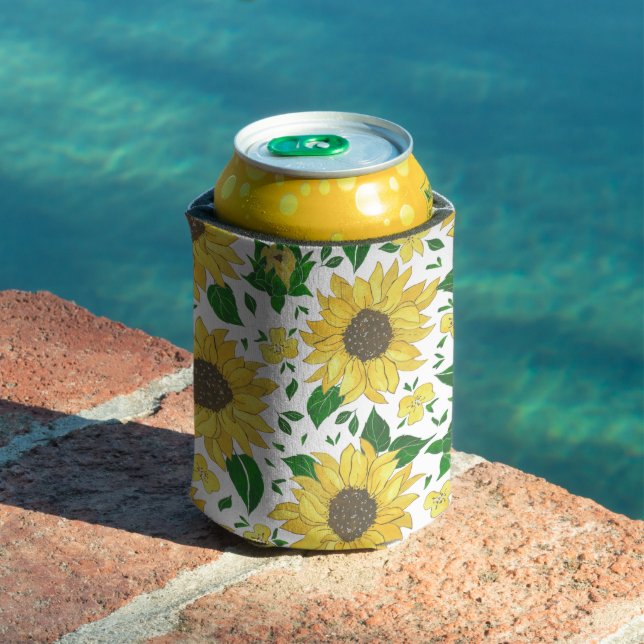 Watercolor Sunflower Pattern  Can Cooler (In Situ Pool)