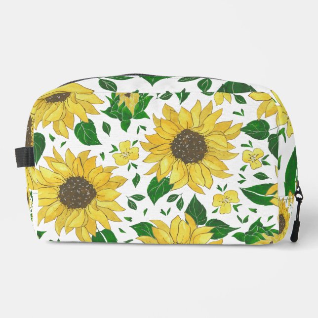 Watercolor Sunflower Pattern  Dopp Kit (Front)