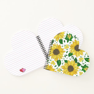 Watercolor Sunflower Pattern Notebook