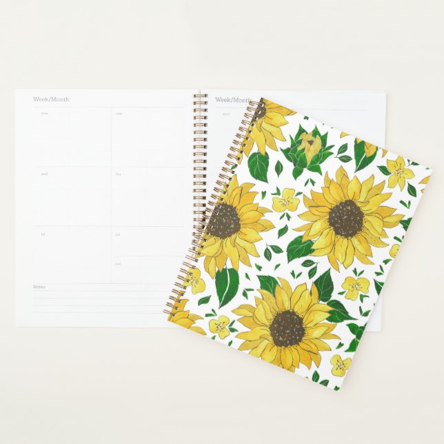 Watercolor Sunflower Pattern  Planner (Display)