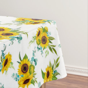 Watercolor Sunflower Pattern Tablecloth