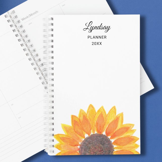 Watercolor Sunflower Personalised Planner (Creator Uploaded)