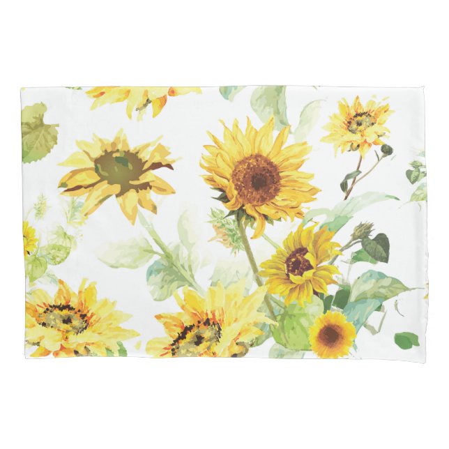 Watercolor Sunflower Pillowcase (Front)