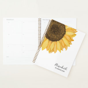 Watercolor Sunflower Planner