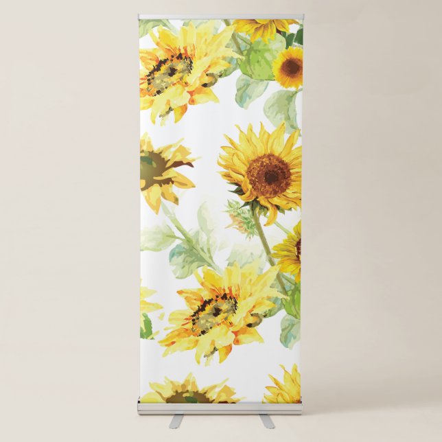 Watercolor Sunflower Retractable Banner (Front)