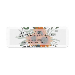 Watercolor Sunflower Rustic Return Address Label