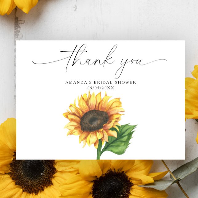 Watercolor sunflower, thank you bridal shower  (Creator Uploaded)