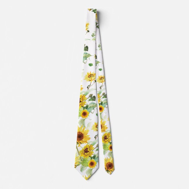 Watercolor Sunflower Tie (Front)