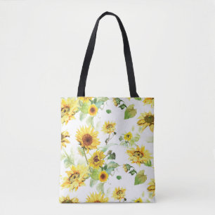 Watercolor Sunflower Tote Bag