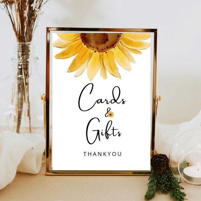 Watercolor sunflower watercolor cards and gifts  poster (Creator Uploaded)